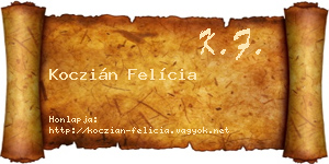Koczián Felícia névjegykártya